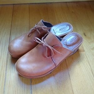 J. Crew Leather and Wooden Clogs